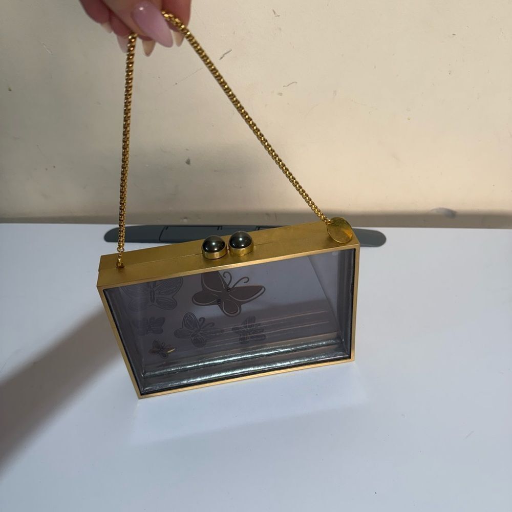 Thale Blanc - Flutter of Hope Clutch with a Gold Butterfly Design. - Picture 5 of 13